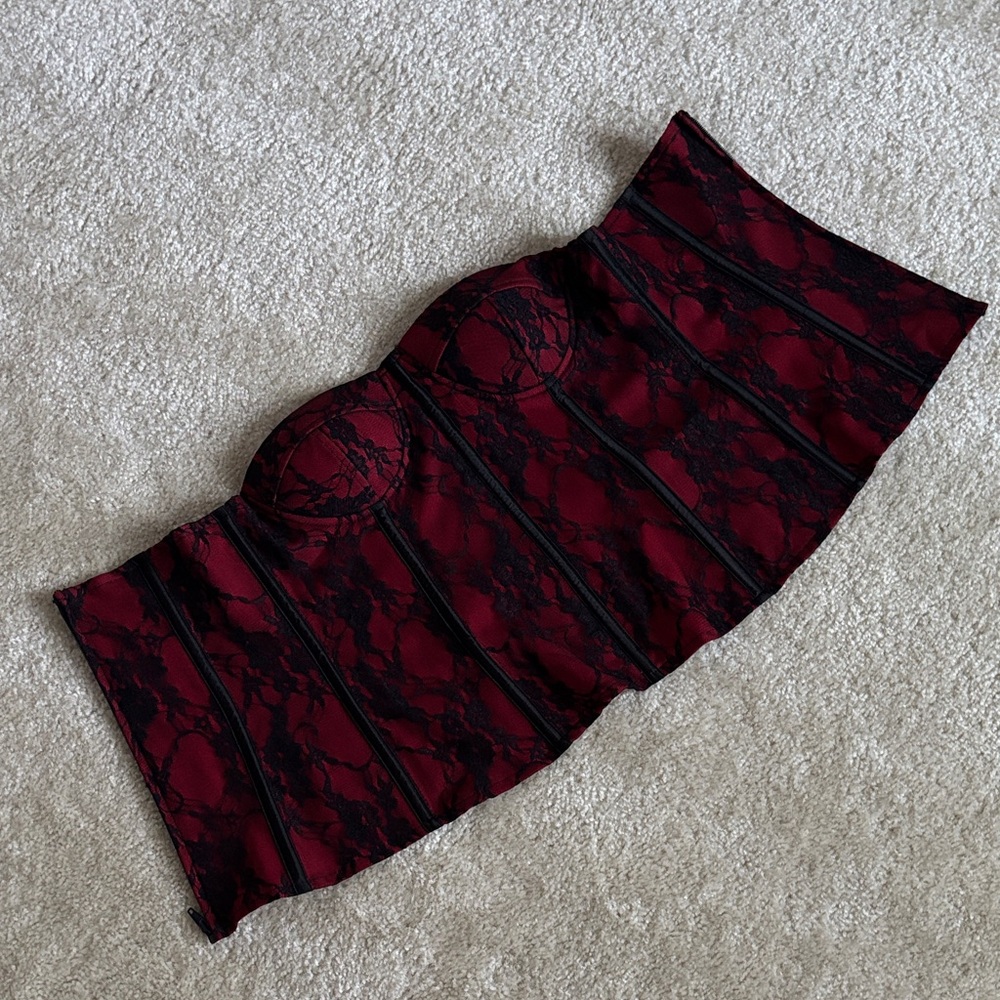 Nicolette Red and Black Bustier